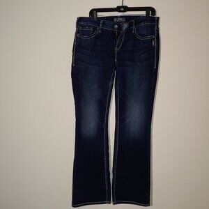 Silver Jeans Aiko Bootcut Dark Blue Wash Jeans Size W34/ L33